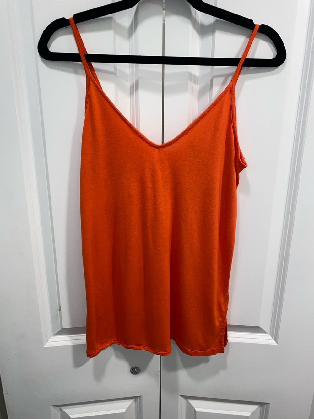 Old Navy Bright Orange V-Neck Spaghetti Strap Cami